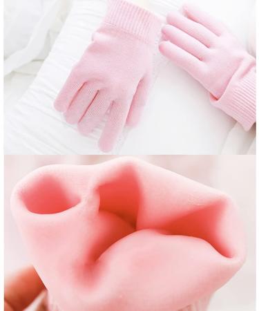 1Pair Moisturizing Spa Gloves Soft Cotton Gel Lining Gloves with Plant Essential Oil and Vitamin E Beauty Gloves for Dry Rough Hands Skin(Pink) Gloves Cotton - Buy Online on GoSupps.com