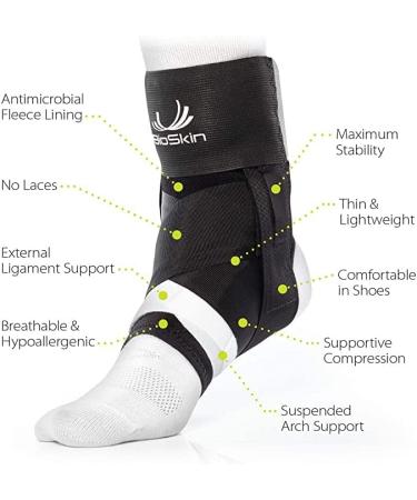 BIOSKIN TriLok Ankle Brace: Foot and Ankle Support for Sprains, Plantar Fasciitis, PTTD, Tendonitis - Large Size, Lightweight & Hypoallergenic - Buy Online on GoSupps.com