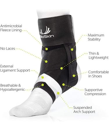 BioSkin TriLok Ankle Brace for Women & Men - Plantar Fasciitis Relief, Arch Support, Sprained Ankle, Peroneal Tendonitis, PTTD - Medium - Buy Online on GoSupps.com