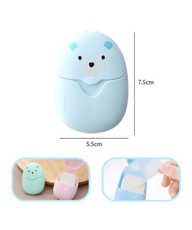 Ancuioyz Portable Boxing Paper Soap Leaves | Mini Travel Soap in Pink Blue & Green | Disposable Soap with Plastic Case - Buy Online on GoSupps.com