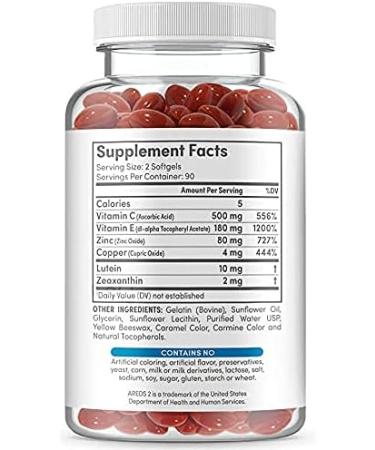 OjosLabs Eye Vitamins - AREDS 2 Formula with Lutein & Zeaxanthin - 180 Softgels for Macular Health - Vision Support Supplements for Adults - Made in USA - Buy Online on GoSupps.com