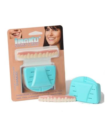 Imako Cosmetic Teeth for Women 1 Pack. (Small, Natural) Uppers Only- Arrives Flat. Fit at Home Do it Yourself Smile Makeover!