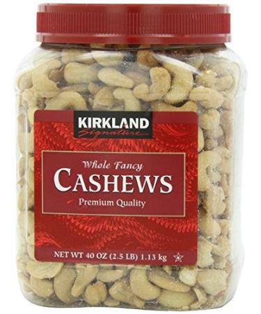 Kirkland Signature Premium Fancy Salted Cashews 40 Oz - Pack of 2 Salted 2.5 Pound (Pack of 2) - Buy Online on GoSupps.com