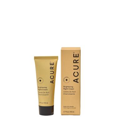 Acure Brightening Night Cream - Radiance Boosting Night Face Cream for Women & Men Hydrating & Revitalizing Moisturizer for Uneven Skin Tone & Dullness w/Chlorella Echinacea & Argan Oil - 1.7 fl oz
