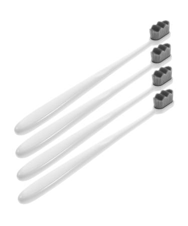 Coolhiya 4 pieces soft toothbrush little toothbrush 3-sided brevi toothbrush toothbrushes for soft teeth toothbrushes made of nylon hand toothbrush pp round tube white 1 piece (1 Pack) white