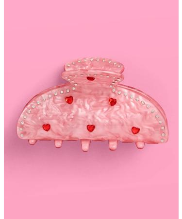 Fetti Heart Claw Clip - Pink Acrylic Hair Accessory for Bachelorette & Valentines Party | Bridesmaid Gift - Buy Online on GoSupps.com