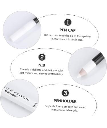 PLAFOPE 72 Pcs Eyeliner Pencil Hair Braiding Sponge Eye Line Drawing Tool Eye Line Pencils Wooden Pole White - Buy Online on GoSupps.com