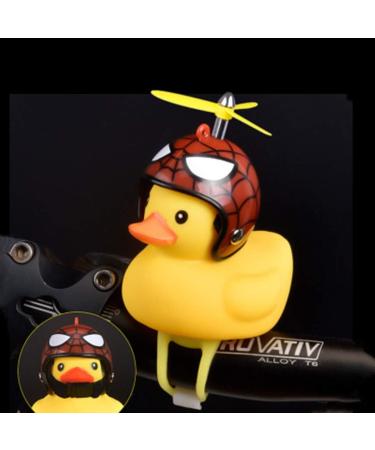 Duck Bike Bell Kids Horn and Bicycle Lights Set - Fun Duck Helmet Toy for Children and Adults Cycling - Yellow Duck Light and Spiderman Duck Design - Buy Online on GoSupps.com