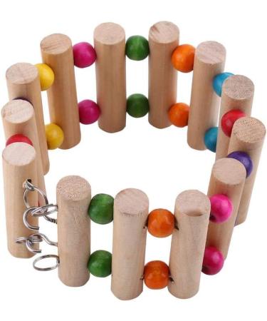 Pet Hanging Ladder - Wooden Suspension Bridge for Birds, Hamsters, and Rodents | 7 Steps Climbing Swing Toy for Cage Decor - Buy Online on GoSupps.com