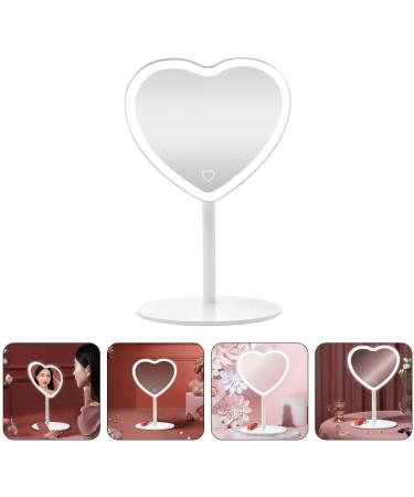 Minkissy LED Love Heart Desktop Makeup Mirror - Touch Sensor Cosmetic Mirror for Home Dormitory - Buy Online on GoSupps.com