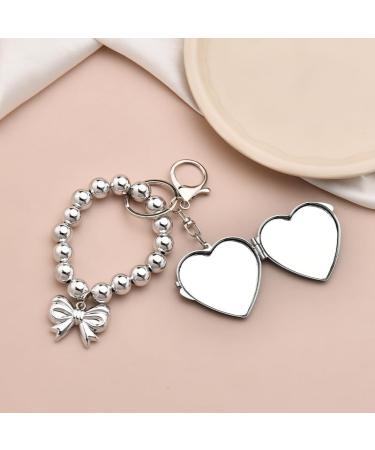 Portable Small Compact Mirror Keychain for Bag Pocket Mirror for Purse Beaded Bracelet Key Chain Phone Handbag Pendant Wrist Strap Lanyard for Decoration Mini Vanity Travel Makeup Mirror Key Accessory Key Chain Wristlet Bracelet - Buy Online on GoSupps.com