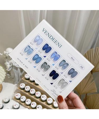 10 Colors/Set Gel Nail Polish Sequins Glitter Transparent UV Gel Varnish Colorful Purple Blue Nail Art Gel Lacquer - (Color: AE)