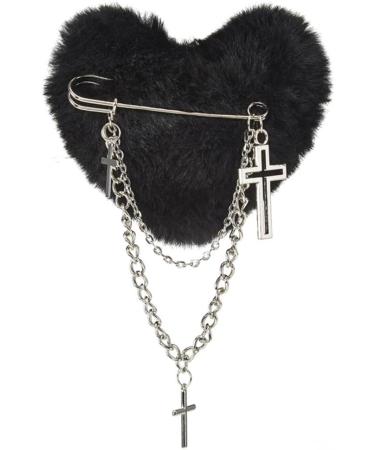 hgnxa Plush Heart Shape Side Hair Clip with Dangle Duckbill Hairpin for Woman Carnivals Taking Photo -slip Hairpin Black - Buy Online on GoSupps.com