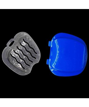 Denture Box Case Riforla Dental False Teeth Storage Container with Hanging Net, Dark Blue - Buy Online on GoSupps.com