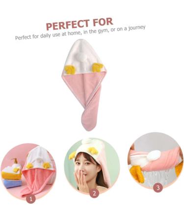 Ciieeo 4pcs Coral Fleece Dry Hair Hat Elastic Bath Dryer Caps Hair Turbans for Women Cloth Shower Cap Elastic Hair Ties Hat Hair Scarf Coral Fleece Hair Wraps Hair Ring Soft Pink - Buy Online on GoSupps.com