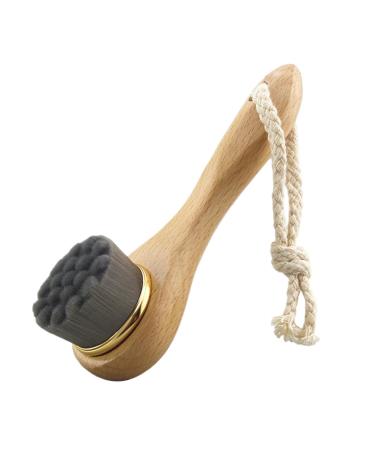 minkissy Facial Scrubber Facial Cleaning Brush Face Scrubber Face Brush Face Cleaner Brush Cleanser Brush Cleansing Brush Face Cleaning Brush Facial Brush Bamboo Long Handle Cleasing Milk