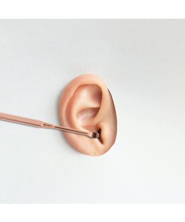 3pcs Stainless Steel Earwax Removal Kit - Rose Gold Ear Cleaning Tools for Adults, Double-Ended Ear Curettes and Massage Spoons - Buy Online on GoSupps.com