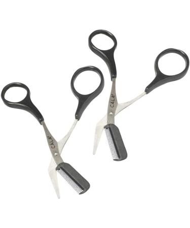 2x Stainless Steel Eyebrow Groomer Pro Trimmer Comb Scissors for Precision Grooming - Buy Online on GoSupps.com