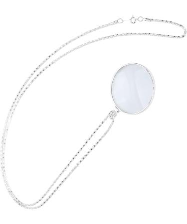 Necklace Magnifying Glass Magnifying Glass Safe Magnifying Glass with Chain Reading Magnifier for Reading for Working (Silver) - Buy Online on GoSupps.com