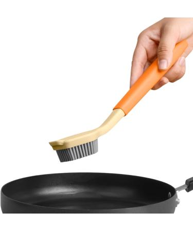Dish Wash Brush with Handle - Dish Brush Kitchen Scrub Brush - Dish Scrubber Silicone Soft Bristles Scrub Brush Comfortable Grip Brushes for Kitchen Sink Pans Pots Skillet Cleaning Dtt - Buy Online on GoSupps.com