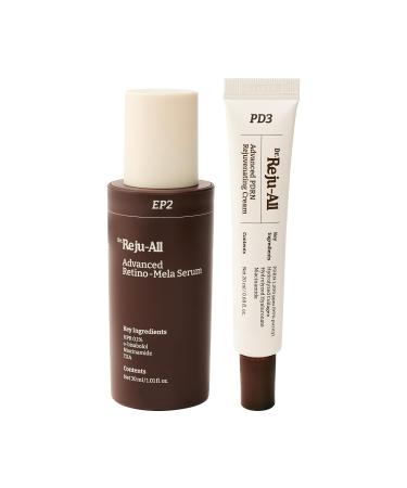 Dr.Reju-All Repair & Tone Duo: Advanced PDRN Rejuvenating Cream + Advanced Retino-Mela Serum - Face Moisturizer & Retinol Serum for Firming & Smooth Skin, Korean Pharmacy Anti-Aging Skin Care