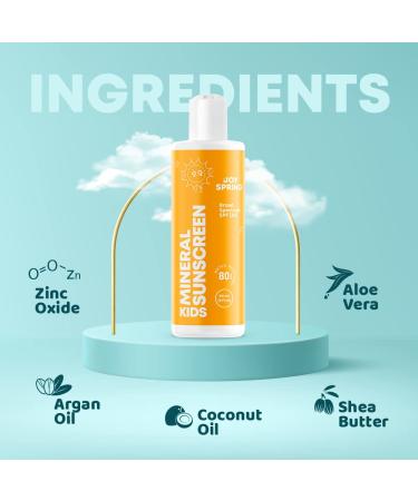 Kids Mineral Sunscreen SPF30 - Natural Zinc Oxide Baby Sunscreen - Fast Absorbing Waterproof Lotion - Made in USA - 3 Oz - Buy Online on GoSupps.com