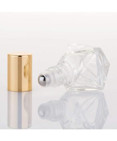 Minkissy Glass Roll-On Bottle Set - 5pcs 8ml Polygonal Roller Bottles with Stainless Steel Ball for Home & Outdoor Use - International Shipping Available - Buy Online on GoSupps.com