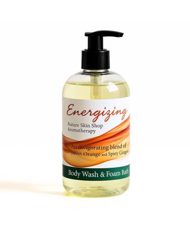 Nature Skin Shop Energizing Shower Gel - Sixteen Ounces - Aromatherapy Body Wash with Spicy Orange & Ginger for a Natural Morning Boost - Sulfate-Free