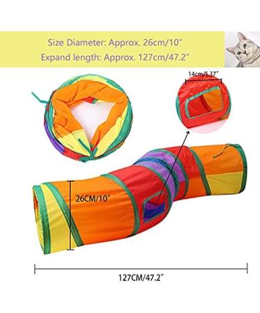 Interactive Cat Tunnel Toy for Indoor Cats - Collapsible S-Style Rainbow Tunnel for Kittens, Rabbits, and Puppies - Buy Online on GoSupps.com