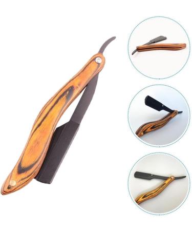 Nolitoy Stainless Steel Folded Razor - Vintage Hairdresser Razor with Wooden Handle for Perfect Haircuts - Buy Online on GoSupps.com