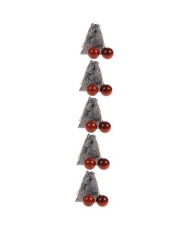 Tovinanna 5 sets Handball Small hand-rolling balls Portable massage balls massage balls Wooden balls for tinkering chinese health massage comfortable handballs doll head mahogany foot sole