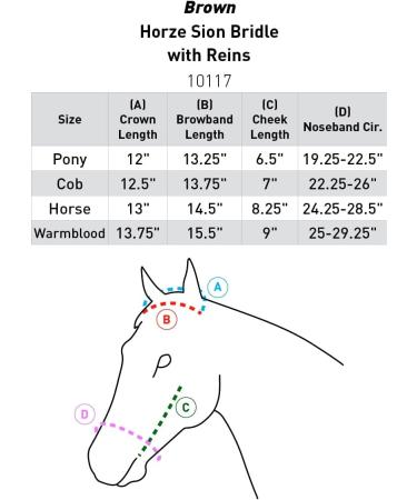 HORZE Horse Bridle Sion - English Noseband Bridle & Reins in Extra Warmblood Brown (XF) - International Shipping Available - Buy Online on GoSupps.com