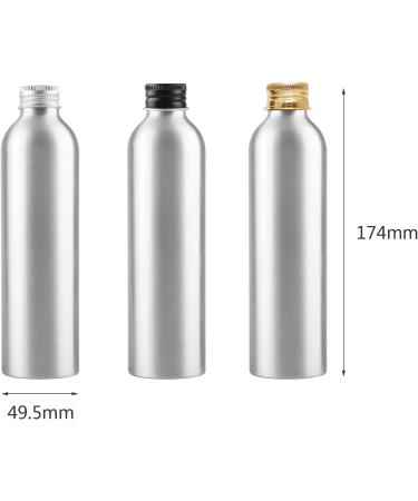 Zeoabsy 250ml Round Silver Aluminum Bottles - 4 Pack with Gold Screw Lids for Cosmetics Oils & Travel - Buy Online on GoSupps.com