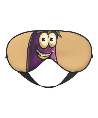 Cartoon Eggplant Soft Sleeping Mask Women Breathable Eye Band Perfect for Travel and Relaxation