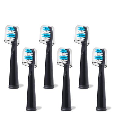 Replacement Toothbrush Heads Compatible with fairywill Electric Toothbrush, Model FW-507/FW-508/2011/959/917/551, D1/D3/D7/D8, W Shape Design Planted with Nylon Bristle (6 Pack - Black) - Buy Online on GoSupps.com
