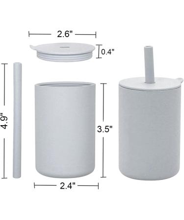 Jakuva 2 Pack Unbreakable Silicone Toddler Cups | 8 Ounce Training Sippy Cups | BPA-Free, for 6+ Months Baby | Gray & Marble Gray - Buy Online on GoSupps.com