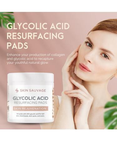 Glycolic Acid Resurfacing Pads for Face & Body - Smooth Skin Reduce Wrinkles Radiant Complexion | Shop Now - Buy Online on GoSupps.com