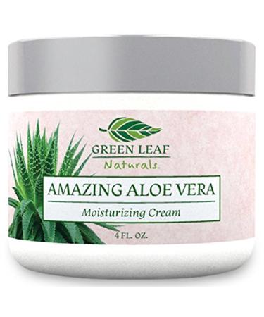 Green Leaf Naturals Face Cream for Women  Moisturizing & Anti-Aging - Aloe Vera  Avocado Oil  Coconut Oil  Vitamin E - Organic Ingredients - Beauty Facial Skincare for All Skin Types - from (4 oz) 4 Fl Oz (Pack of 1)