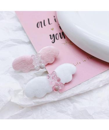 hgnxa Cute Bear Plush Angel Wing Hair Clip Sweet JK Girls Hairpins Barrettes Hair Accessories Aesthetics Hairgrip - Buy Online on GoSupps.com
