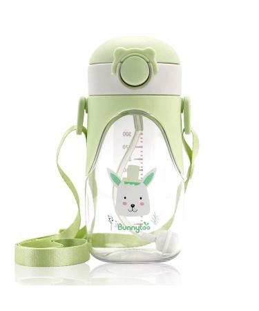 Bunnytoo Sippy Cup for Toddlers with Strap-300 ml Baby Cup Suitable from 8+ Months Learner Cup Night Trainer Cup Independent Drinking Spill-Free Toddler Cup Leak-Proof Silicone Spout BPA-Free-Green Green 1