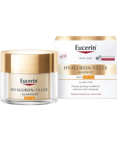 Eucerin Hyaluron-Filler + Elasticity Day Anti-Ageing Facial Care for Mature Skin with SPF 30 and UVA Protection 50ml - Buy Online on GoSupps.com