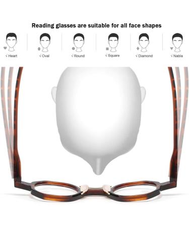 Retro Round Frame Reading Glasses Men Women Stylish Blue Light Blocking Readers With Spring Hinges(Couleur:Tortoiseshell Grandeur:2.5x) - Buy Online on GoSupps.com