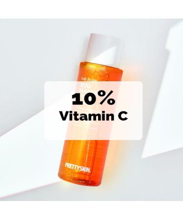 PS.PRETTYSKIN Jeju Tangerine Vitamin C Toner - 250ml | Soothing Korean Skincare | Hydration & Vitality with Panthenol Adenosine & Niacinamide - Buy Online on GoSupps.com