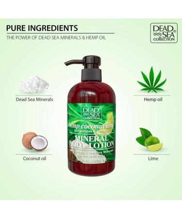 Dead Sea Collection Hemp & Coconut Lime Body Lotion | Nourishing Moisturizer for Dry Skin - 16.9 Fl. Oz. | Unisex Rejuvenating Hand & Body Care - Buy Online on GoSupps.com
