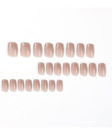 24PCS Nude Pink French Short False Nails with Nail Glue - Fashionable Stick on Nails for Women - Artificial Acrylic Fake Nails for Nail Art - Buy Online on GoSupps.com
