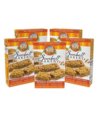Sunbelt Bakery Peanut Butter Chip Chewy Granola Bars, 5 Boxes, No Preservatives (50 Bars)