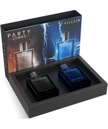 Bloom Beauty Villain Luxury Villain Party Combo | Luxury Perfume for Men Classic & Hydra EDP Perfume Combo Pack of 2 Premium Long Lasting Perfume for Men - Buy Online on GoSupps.com