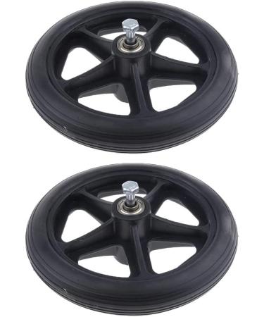 Castors 2pcs Black 7inch Wheelchair Front Caster - Wheelchair Wheels Replacement - Heavy Duty & Anti-Slip Bearing 5/16 Inch - Buy Online on GoSupps.com