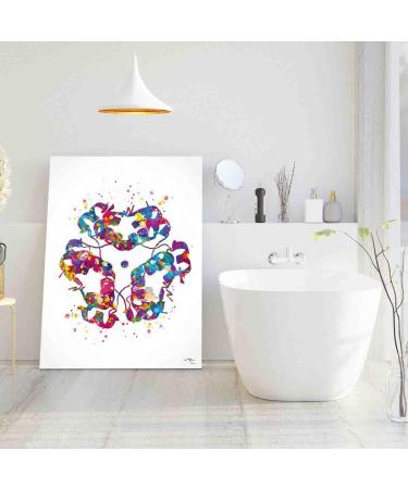 Davud Farmhouse Bedroom Wall Decor - Insulin Structure Watercolor Print - Endocrinology Diabetes Art - Office Science Gift - Endocrinologist Wall Art - 12 x 16 - Ready to Hang - Red - Buy Online on GoSupps.com