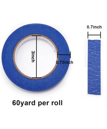Blue Painter's Tape 3 Rolls - 0.7 Inch x 60 Yard - Multi Surface Masking Tape for Painting and Decoration - Indoor and Outdoor Use - 180 Yard Total - Buy Online on GoSupps.com